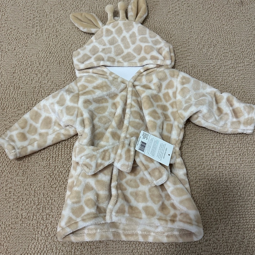 Hudson Baby Tan Giraffe Hooded Robe